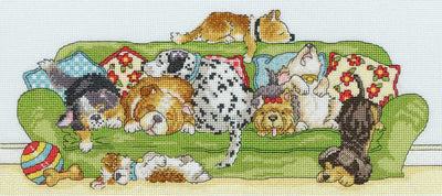 Lazy Dogs Cross Stitch Kit From Bothy Threads