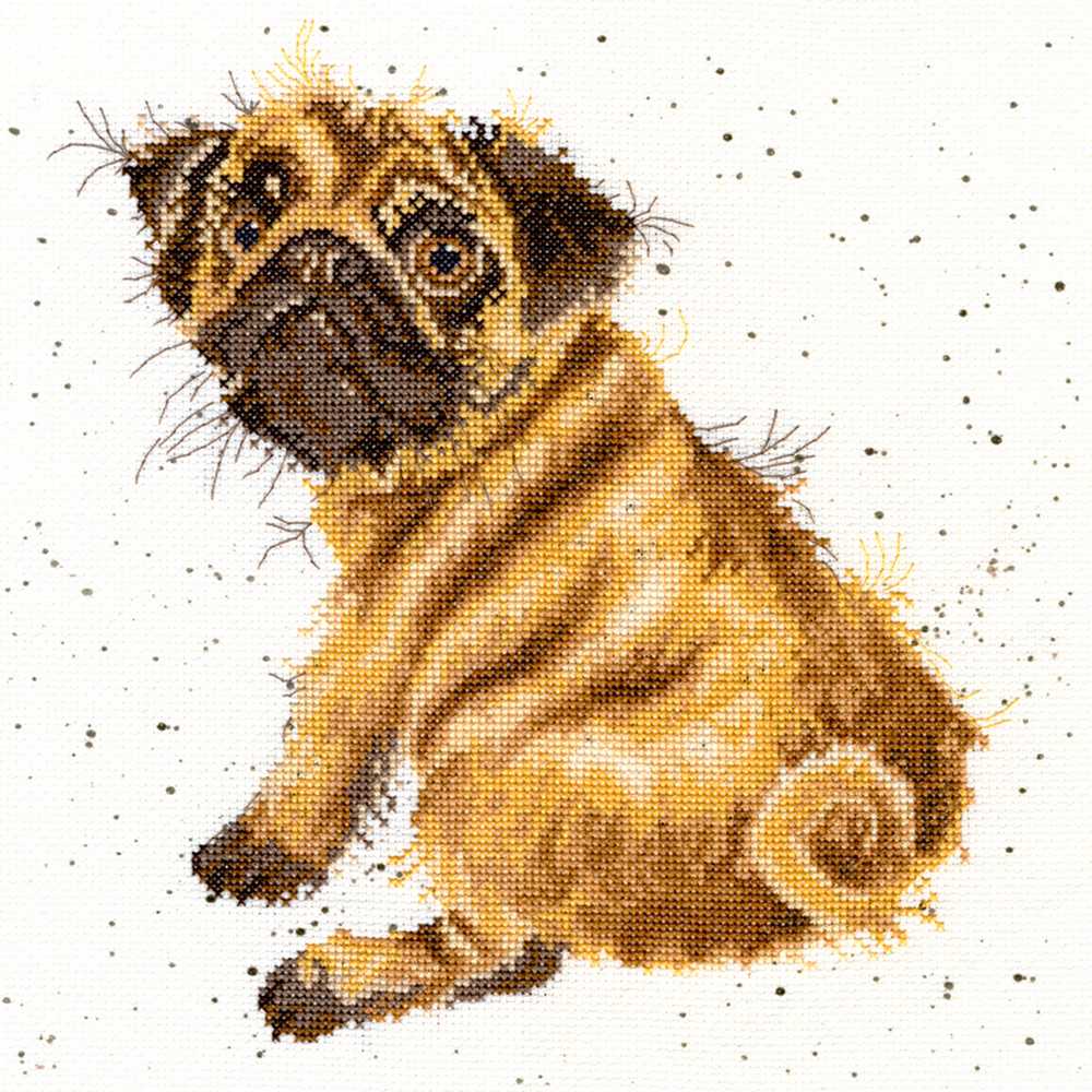 Pug - Dog Counted Cross Stitch Kit by Hannah Dale of Wrendale Designs