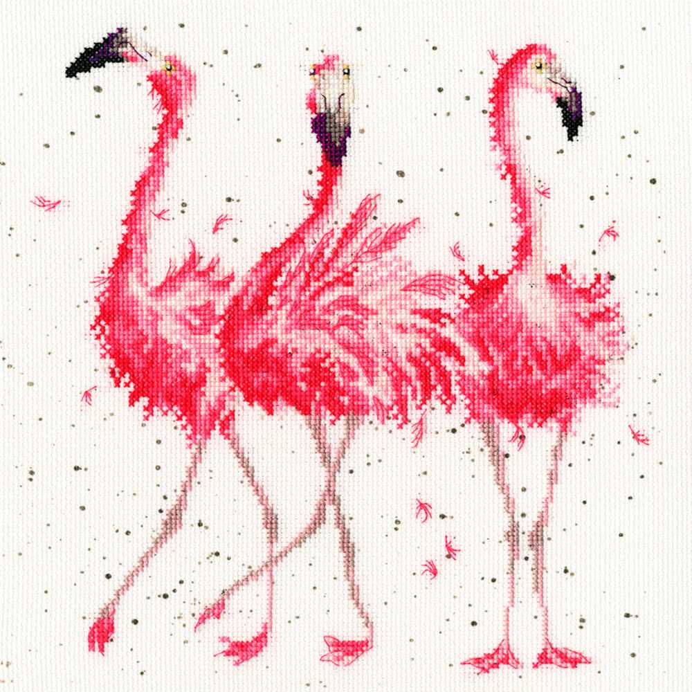 Pink Ladies - Flamingos Counted Cross Stitch Kit by Hannah Dale of Wrendale Designs