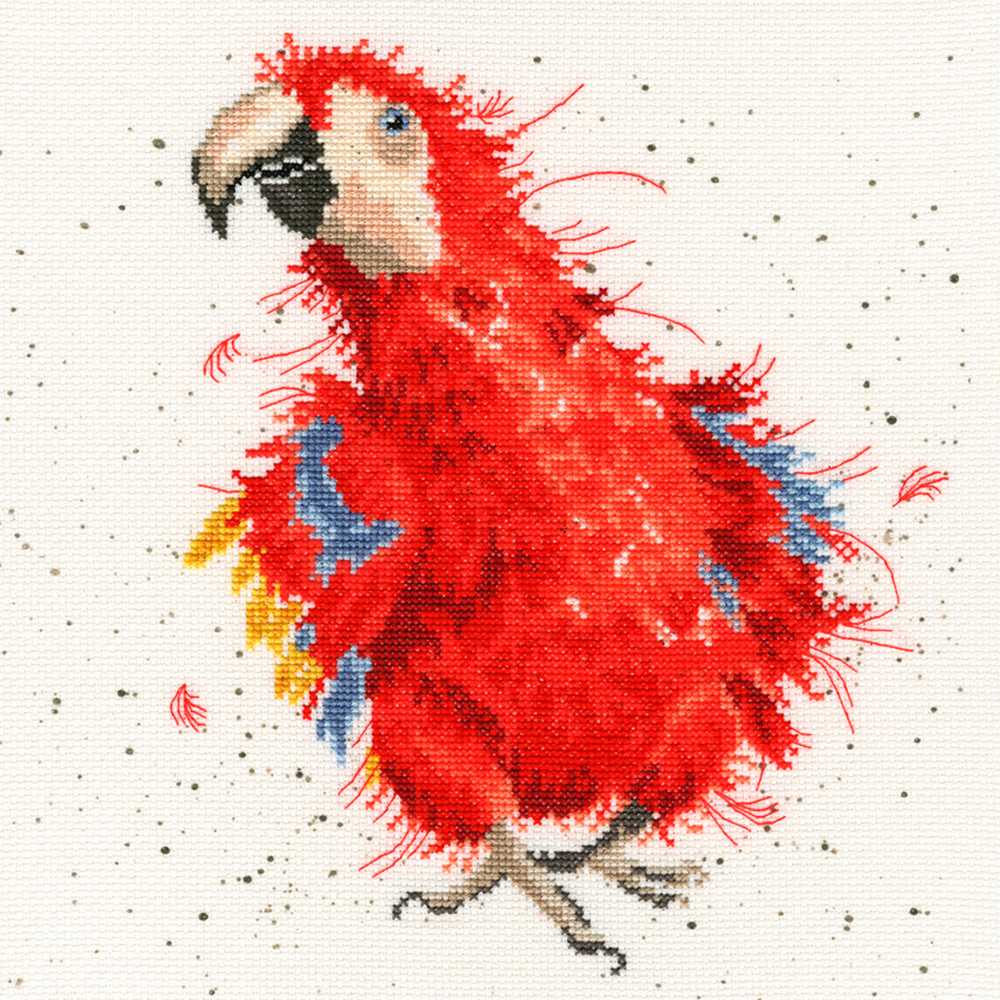 Parrot on Parade - Parrot Counted Cross Stitch Kit by Hannah Dale of Wrendale Designs