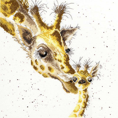 First Kiss - Giraffe Counted Cross Stitch Kit by Hannah Dale of Wrendale Designs *(EVENWEAVE)*