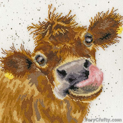 Moo - Cow Counted Cross Stitch Kit by Hannah Dale of Wrendale Designs *(EVENWEAVE)*