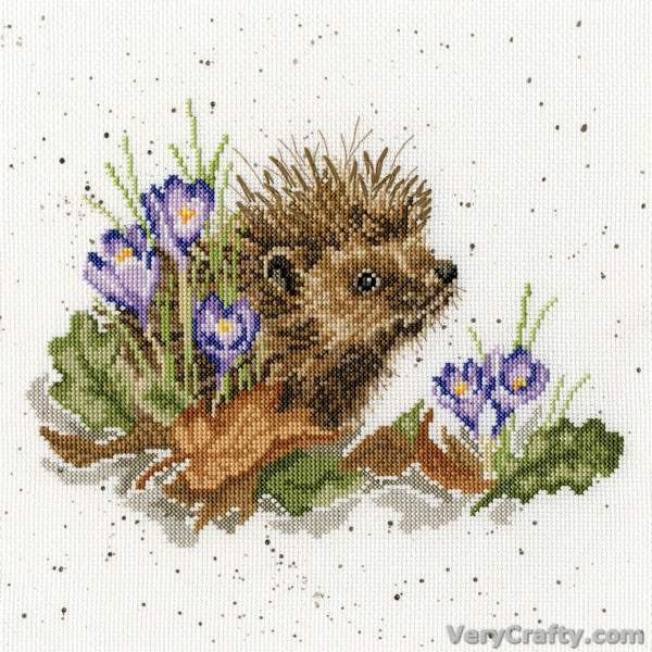 New Beginnings - Hedgehog  Counted Cross Stitch Kit by Hannah Dale of Wrendale Designs