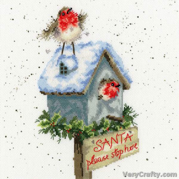 Santa Please Stop Here Counted Cross Stitch Kit by Bothy Threads