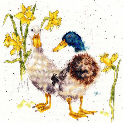 Ducks and Daffs - Birds Counted Cross Stitch Kit by Hannah Dale of Wrendale Designs *(EVENWEAVE)*