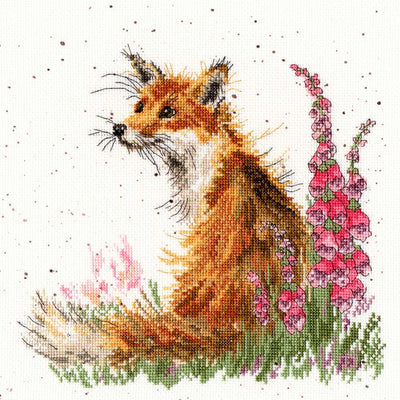 Amongst the Foxgloves - fox Counted Cross Stitch Kit by Hannah Dale of Wrendale Designs