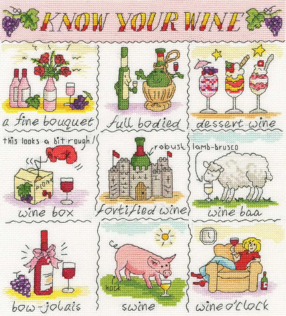Bothy Threads Know Your Wine Cross Stitch Kit