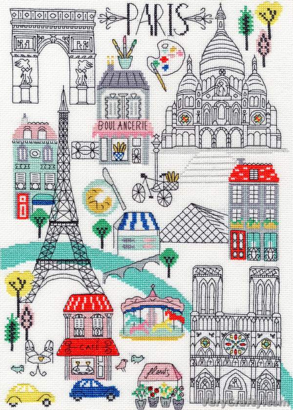 Love Paris - Counted Cross Stitch Kit From Bothy Threads