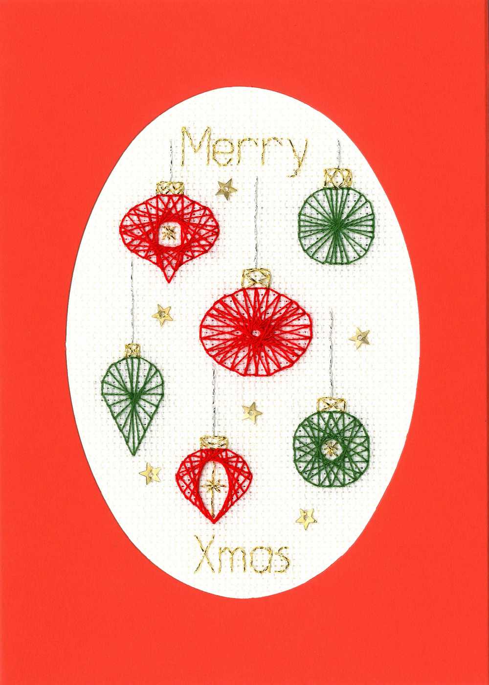 Bothy Threads Christmas Baubles Card Cross Stitch Kit