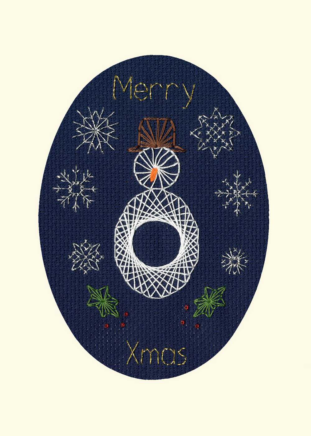 Bothy Threads Christmas Snowman Card Cross Stitch Kit