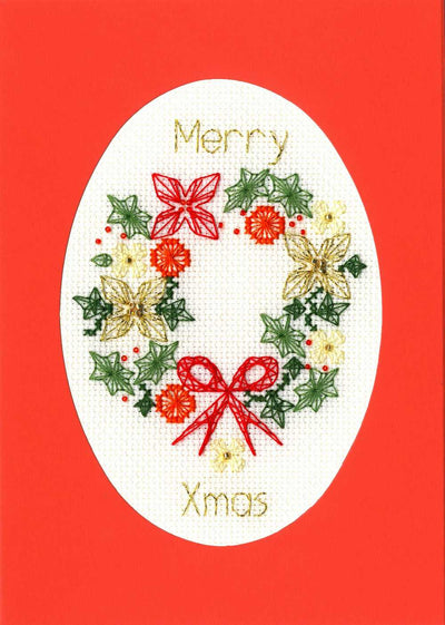 Bothy Threads Christmas Wreath Card Cross Stitch Kit