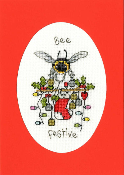 Bothy Threads Bee Festive Card Cross Stitch Kit