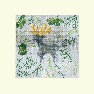 Bothy Threads Cross Stitch Christmas Card Kit Scandi Deer