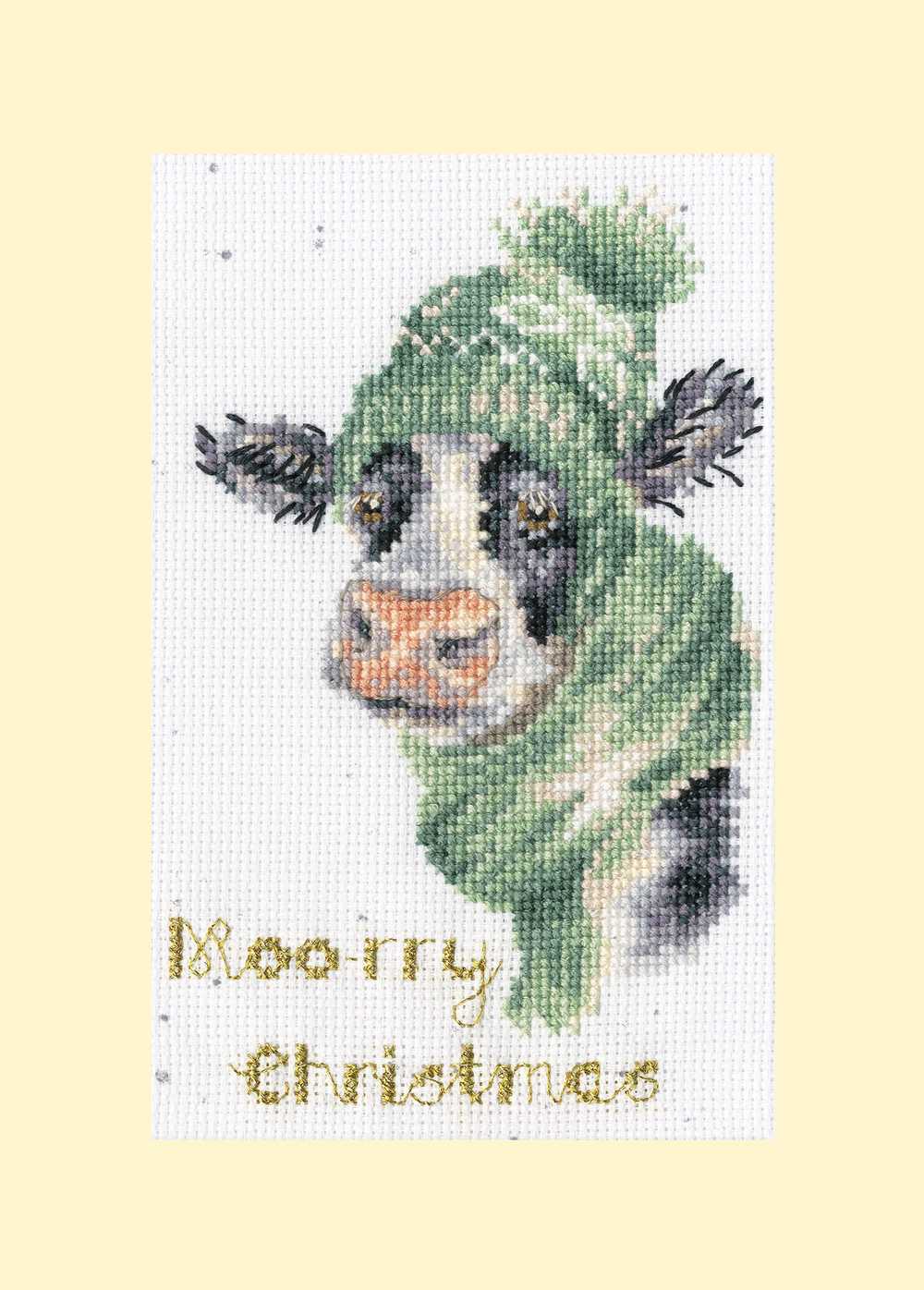 Moo-rry Christmas Cross Stitch Kit - Bothy Threads