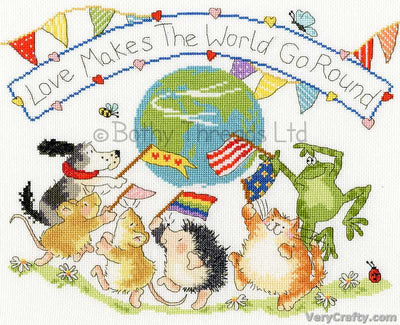 Love Makes The World Go Round - Bothy Threads Counted Cross Stitch Kit DISCOUNTED