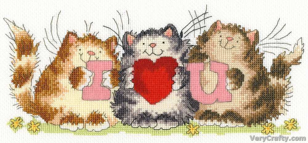 I Heart U Counted Cross Stitch Kit - Bothy Threads DISCONTINUED