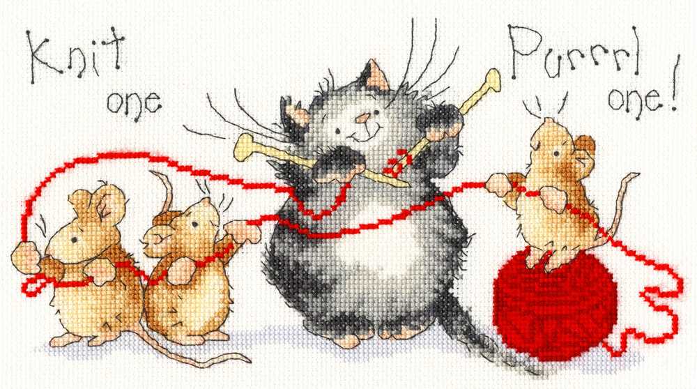 Bothy Threads Knit One Purrrl One Counted Cross Stitch Kit