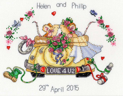 Just Married - Margaret Sherry Designs -  Wedding Sampler Cross Stitch Kit from Bothy Threads