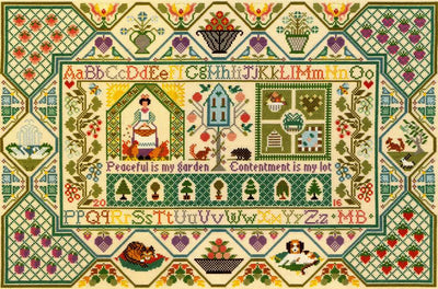 Peaceful Garden - Moira Blackburn Sampler Cross Stitch Kit from Bothy Threads