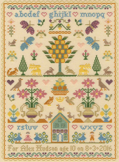 The Birthday Sampler - Moira Blackburn Sampler Cross Stitch Kit from Bothy Threads