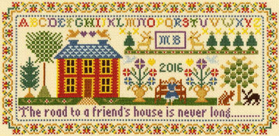Friend's House-Moira Blackburn Sampler Cross Stitch Kit from Bothy Threads