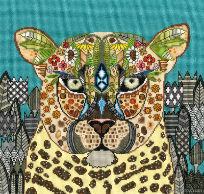 Bothy Threads Jewelled Leopard Cross Stitch Kit