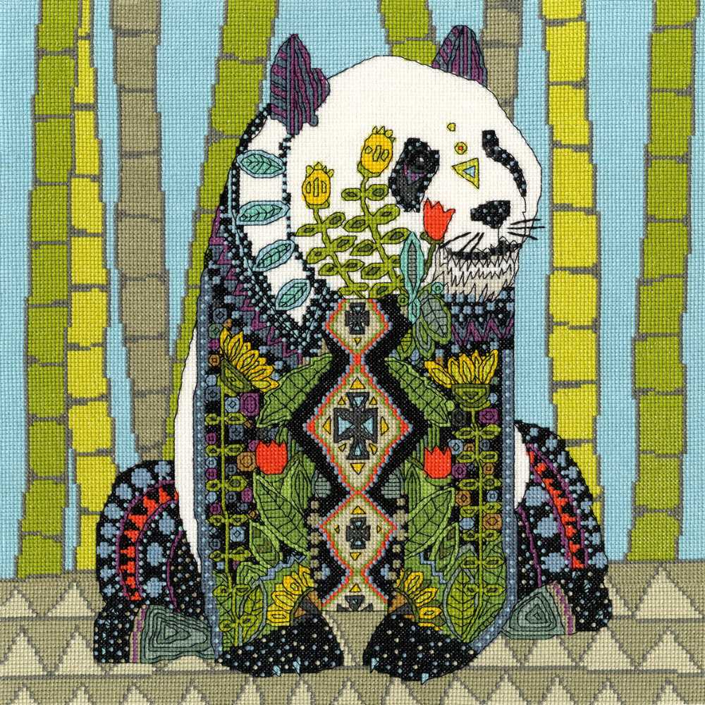 Bothy Threads Jewelled Panda Cross Stitch Kit